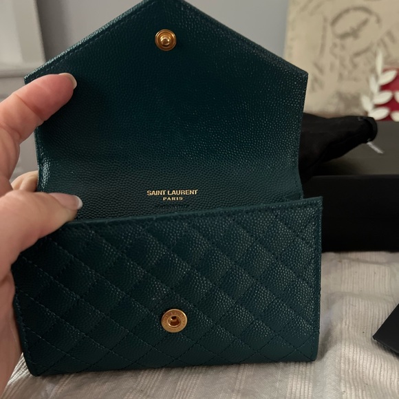 Saint Laurent Small Envelope Wallet Excellent Condition - Sea Turquoise - Picture 9 of 9